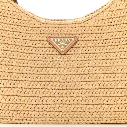 Prada Yarn Raffia Effect Crochet Re-Edition 2005 Shoulder Bag Naturale 9 of 11