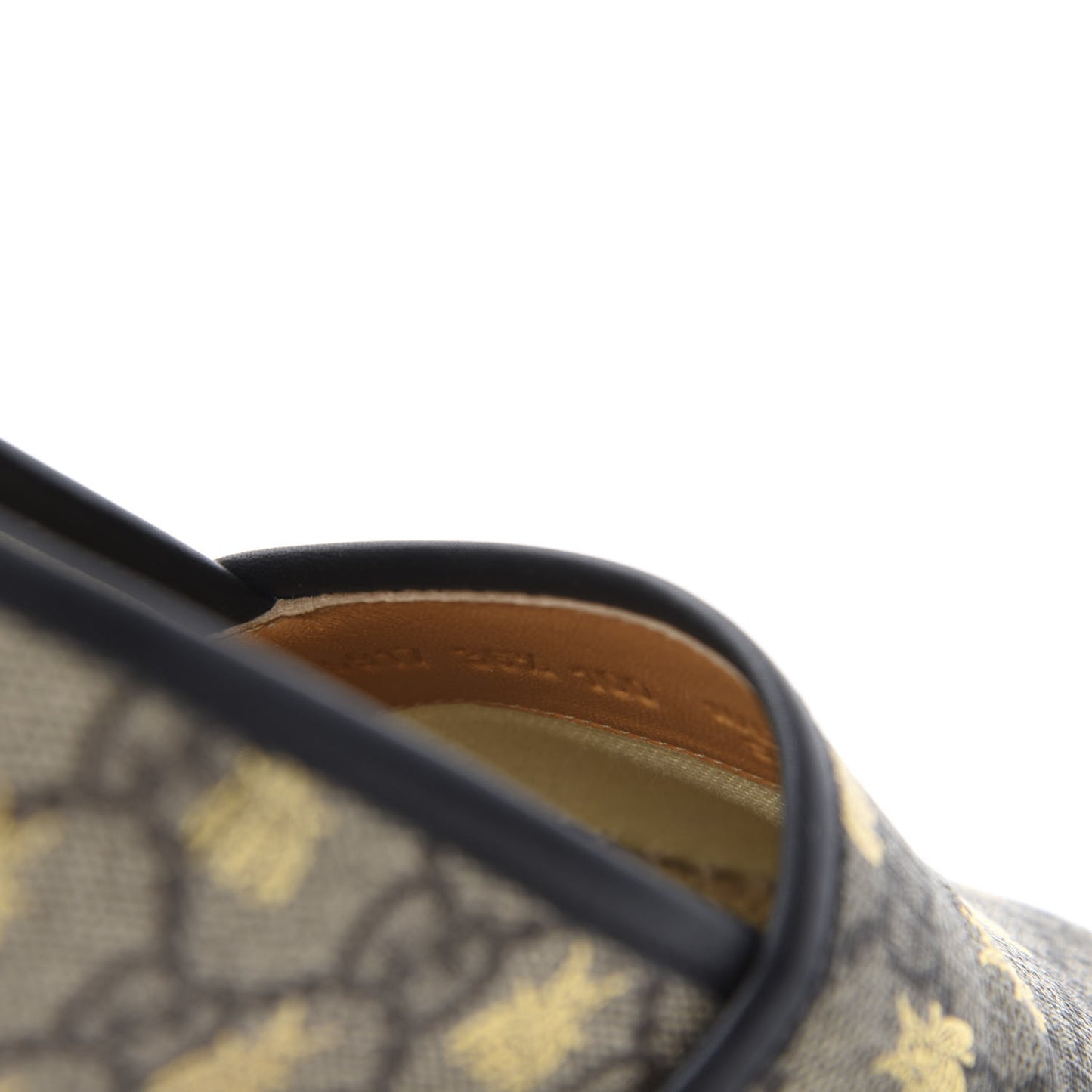 GG Supreme Monogram Bees Espadrille Flats 36.5 Beige Ebony Oro Black
