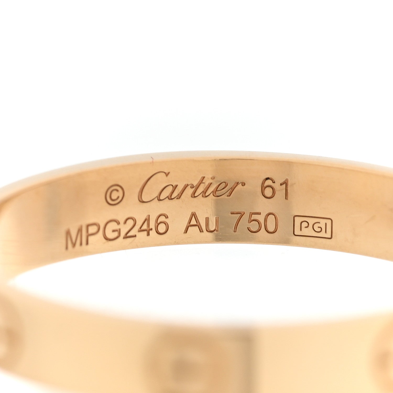 Cartier 18K Pink Gold 3.5mm LOVE Wedding Band Ring 61 9.5 4 of 5