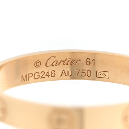 Cartier 18K Pink Gold 3.5mm LOVE Wedding Band Ring 61 9.5 4 of 5