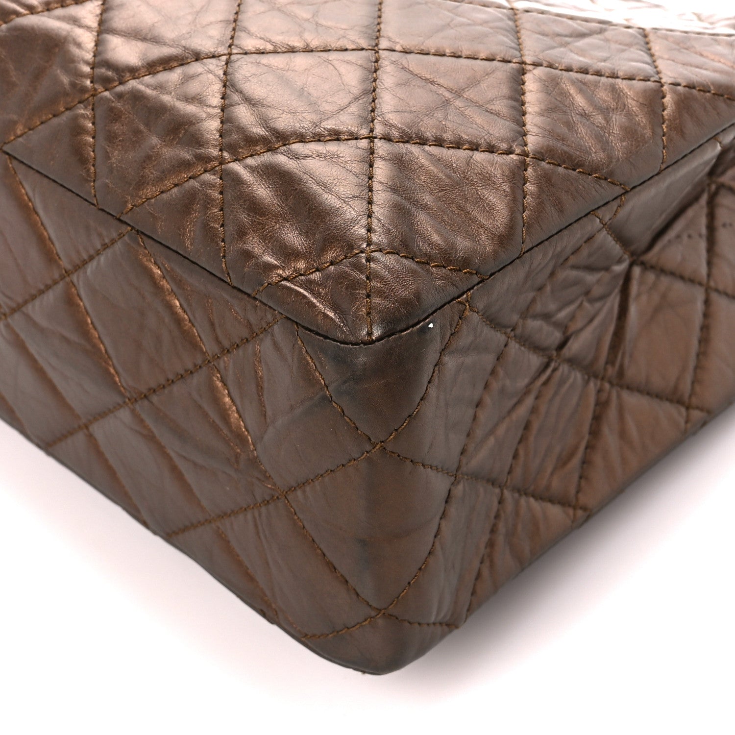 Chanel Aged Calfskin Reissue 2.55 Tote Bronze 11 of 11