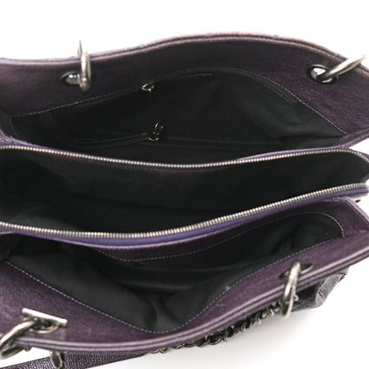 Chanel Iridescent Caviar Quilted Chic Shopping Tote Purple 5 of 11