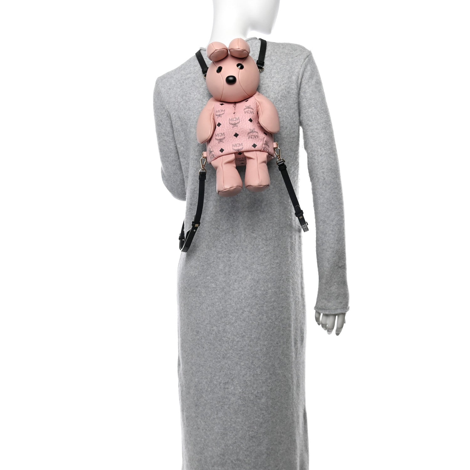 MCM Calfskin Visetos Rabbit Zoo Doll Backpack Soft Pink 2 of 9