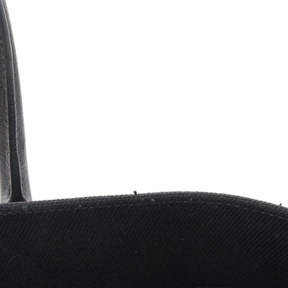 Saint Laurent Linen Calfskin Rive Gauche Tote Black 13 of 13