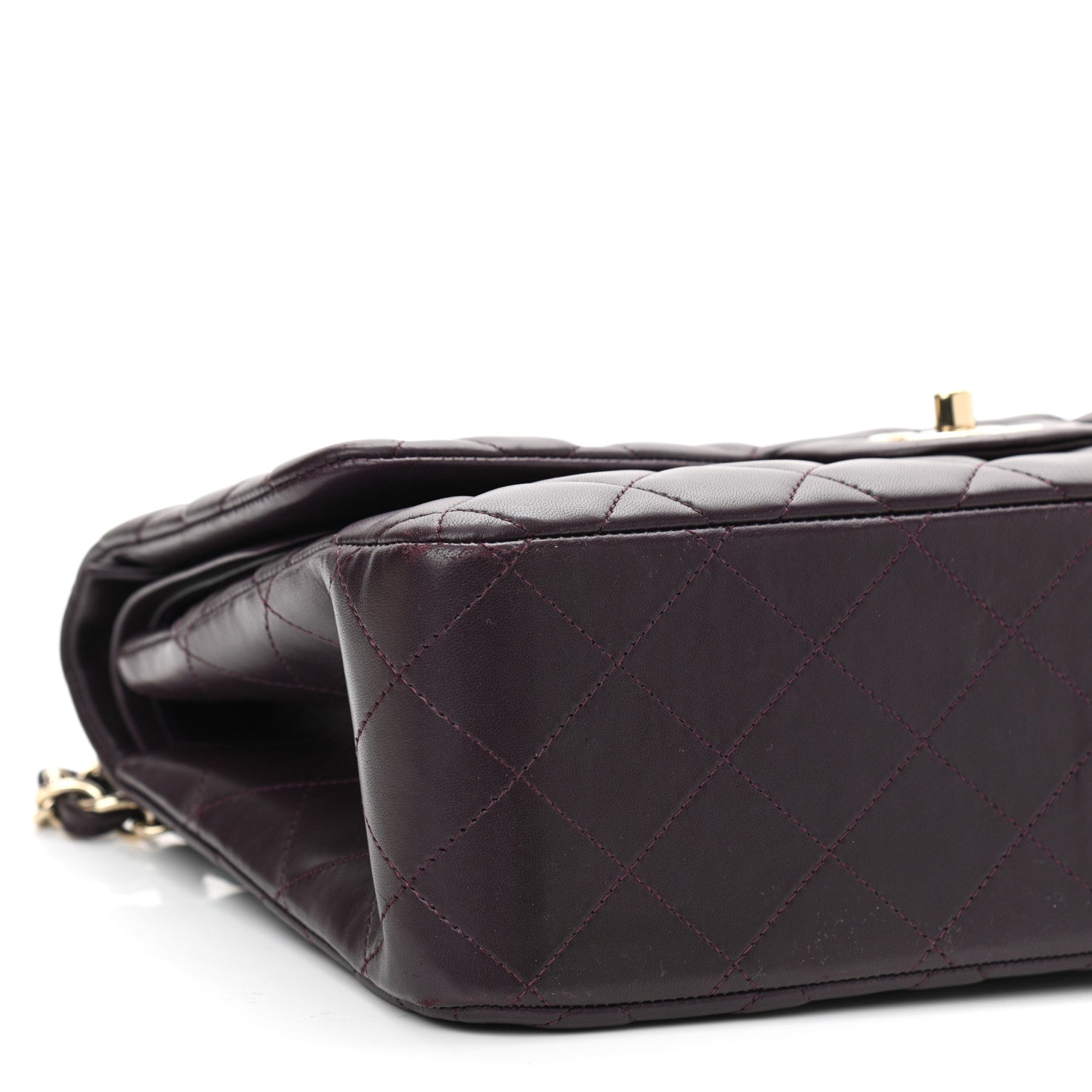 Chanel Lambskin Quilted Jumbo Double Flap Purple 9 of 12