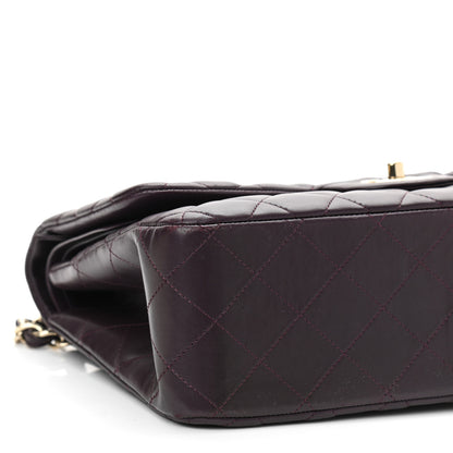 Chanel Lambskin Quilted Jumbo Double Flap Purple 9 of 12