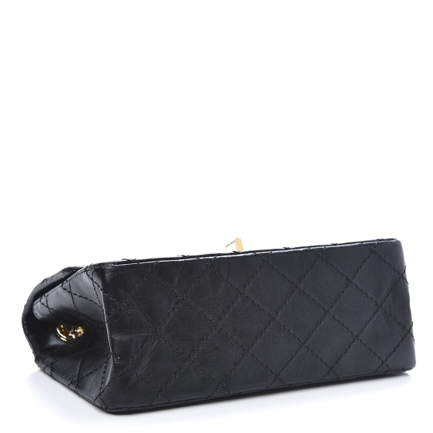Aged Calfskin Quilted 2.55 Reissue Mini Flap Black