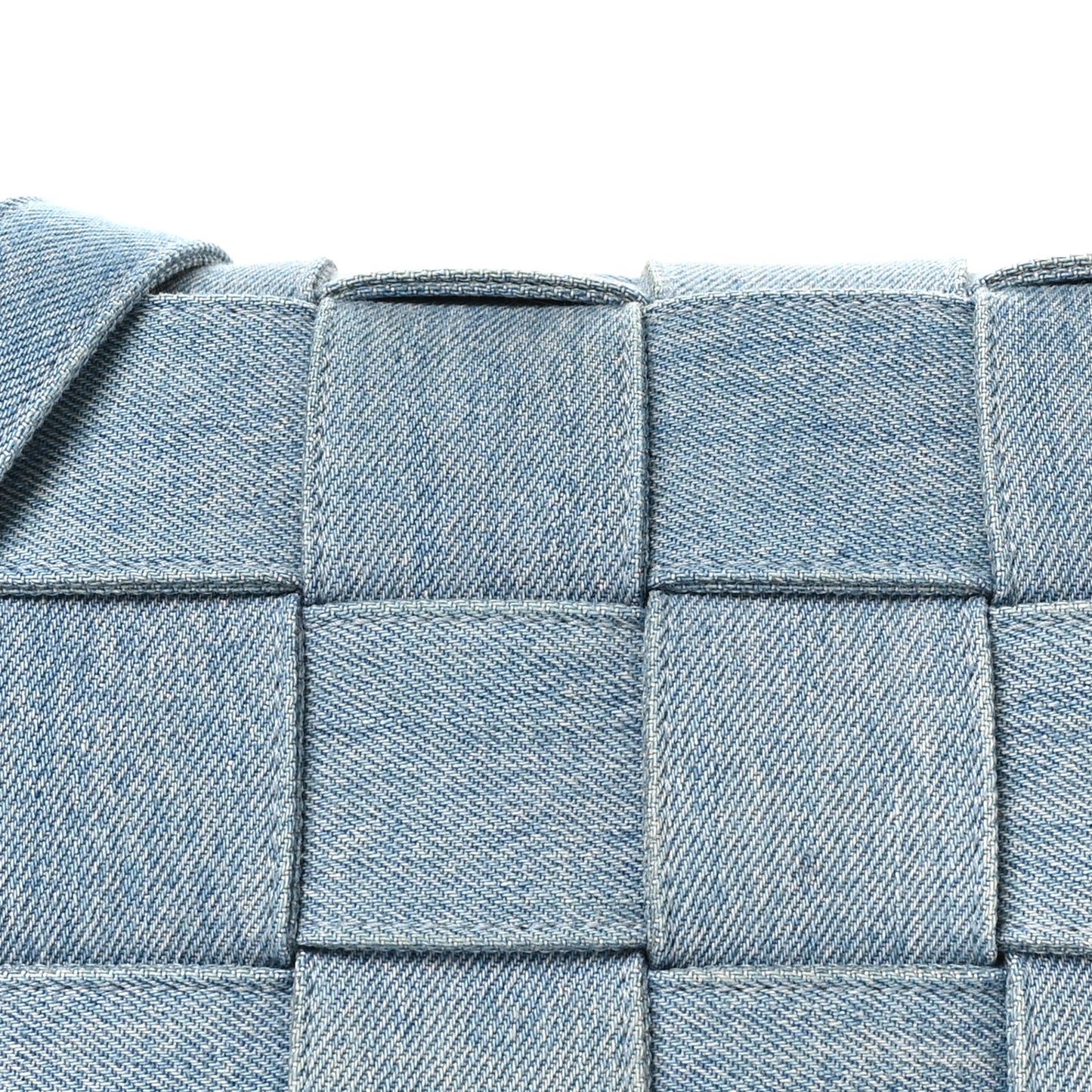 Denim Maxi Intrecciato Cassette Crossbody Bag Washed Indigo