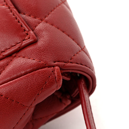 Chanel Lambskin Quilted Flap Cosmetic Case Red 9 of 9