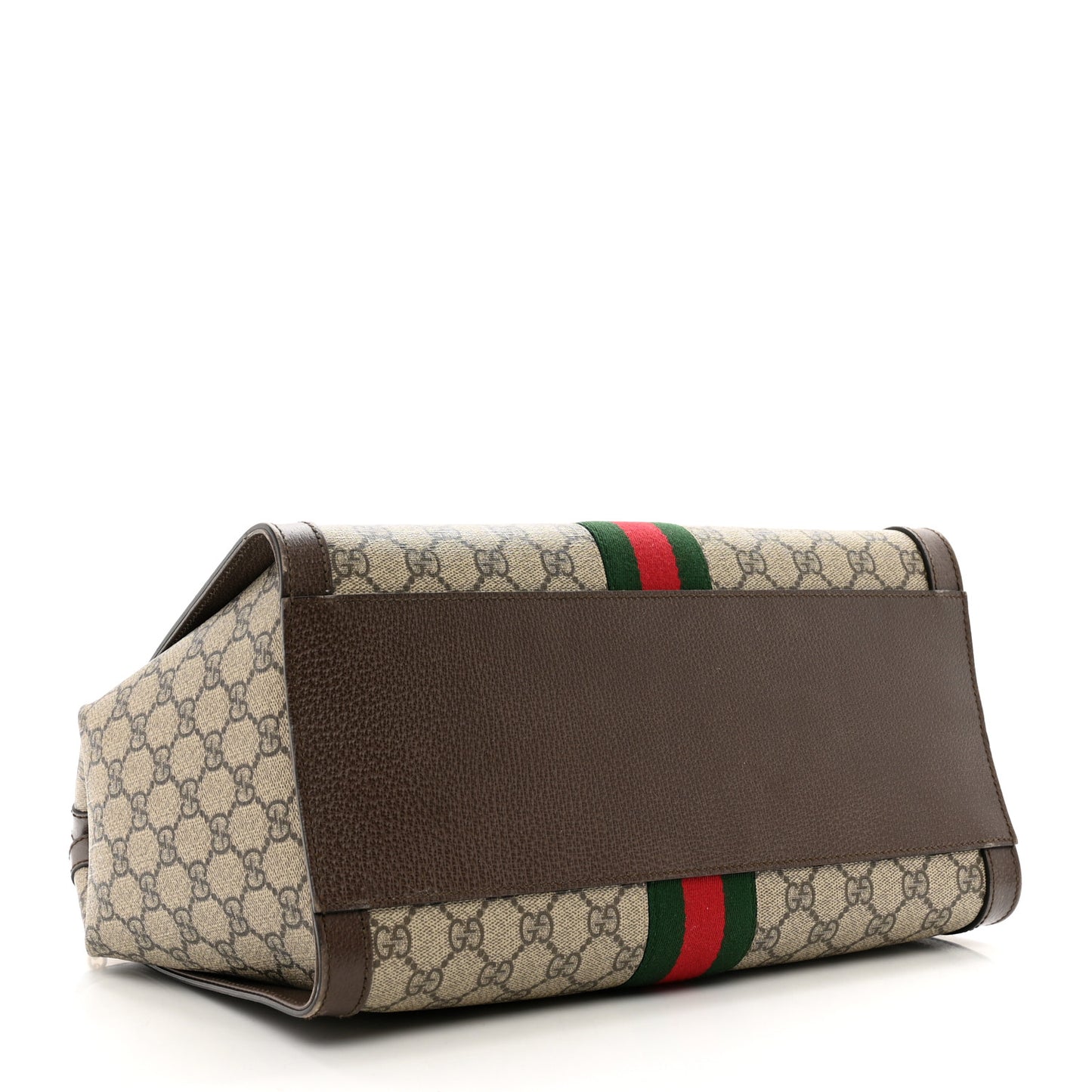 GG Supreme Monogram Web Medium Ophidia Tote Bag Brown