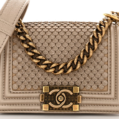 Chanel Metallic Lambskin Mini Scaled Boy Flap Gold 8 of 11