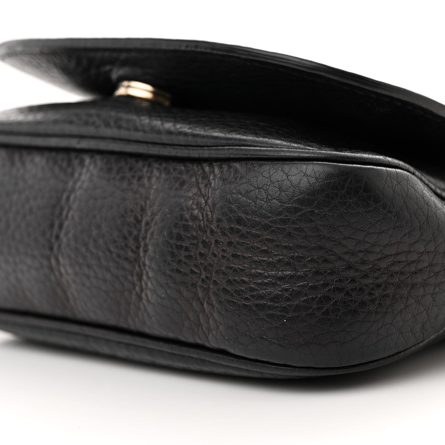 Pebbled Calfskin Small Soho Flap Crossbody Black