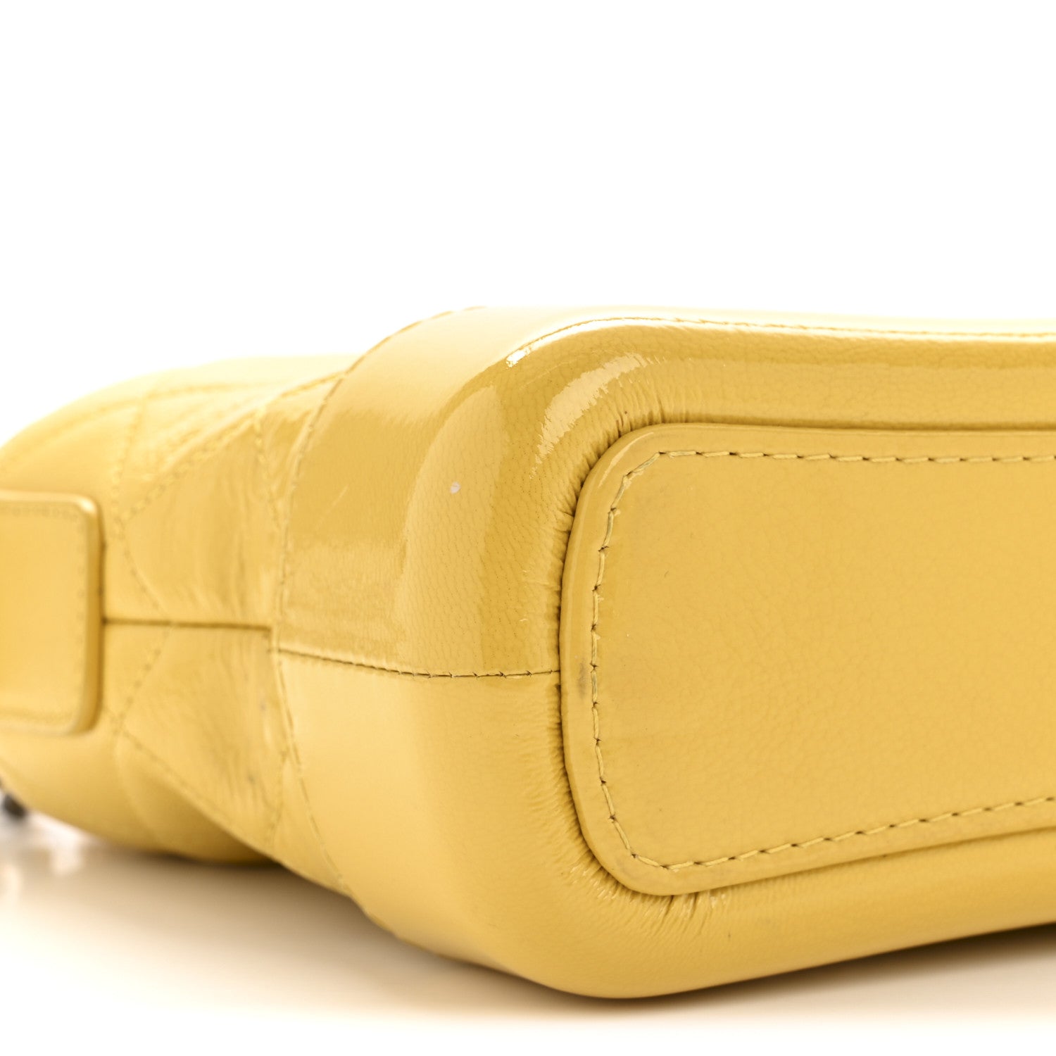 Chanel Patent Goatskin Quilted Small Gabrielle Hobo Yellow 9 of 12