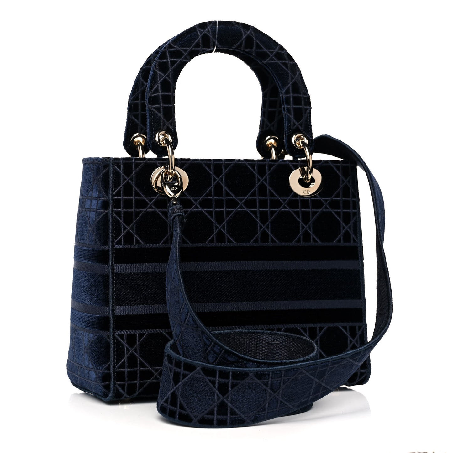 Velvet Cannage Medium Lady D-Lite Blue