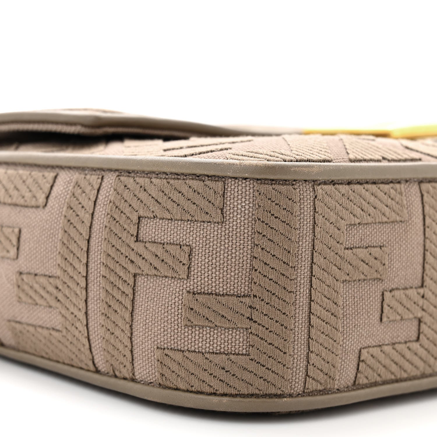 Fendi Canvas Vitello King FF Embroidered Baguette Nuvola 9 of 11