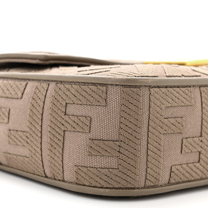 Fendi Canvas Vitello King FF Embroidered Baguette Nuvola 9 of 11