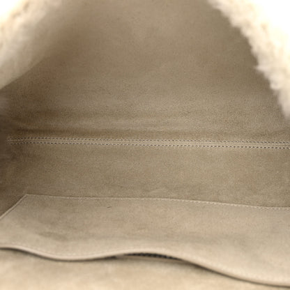 Saint Laurent Shearling Medium Monogram Kate Satchel Grey 5 of 13