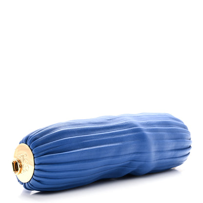 Loewe Lambskin Pleated Bracelet Pouch Shoulder Bag Royal Blue 4 of 6
