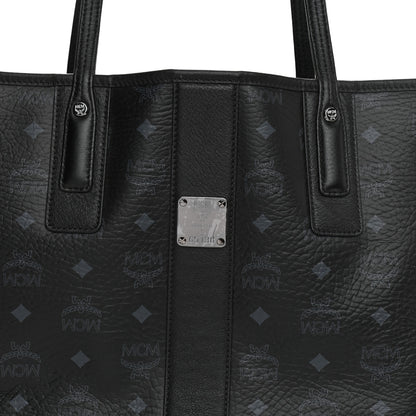 MCM Visetos Medium Reversible Shopper Tote Black 9 of 14