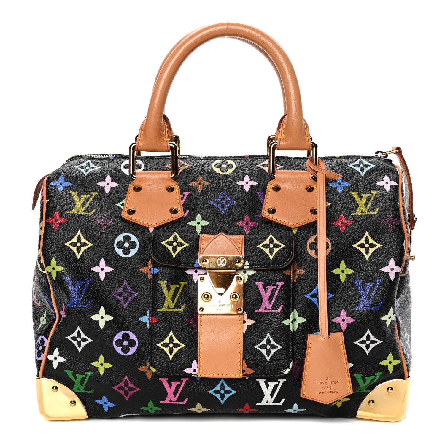 Louis Vuitton Monogram Multicolor Speedy 30 Black 2 of 29