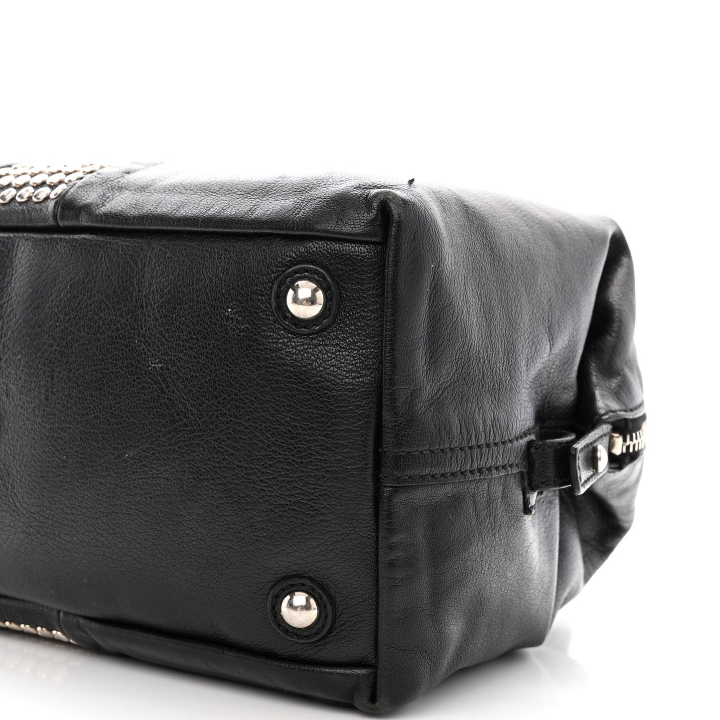 Calfskin Studded Easy Sac Black