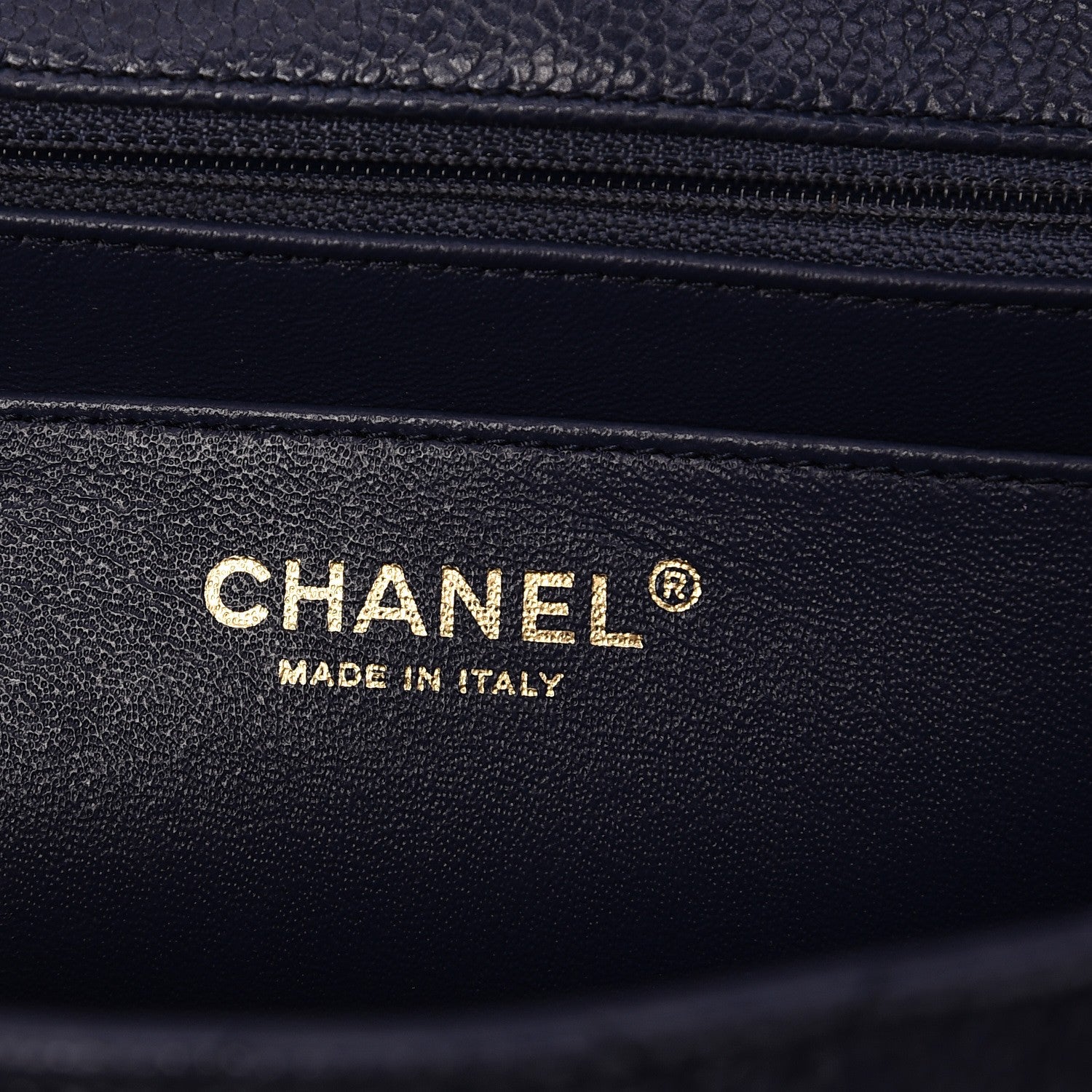 Chanel Crumpled Grained Calfskin Flap Navy Blue 6 of 13
