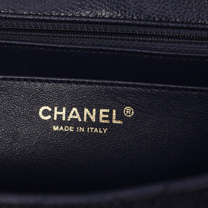Chanel Crumpled Grained Calfskin Flap Navy Blue 6 of 13