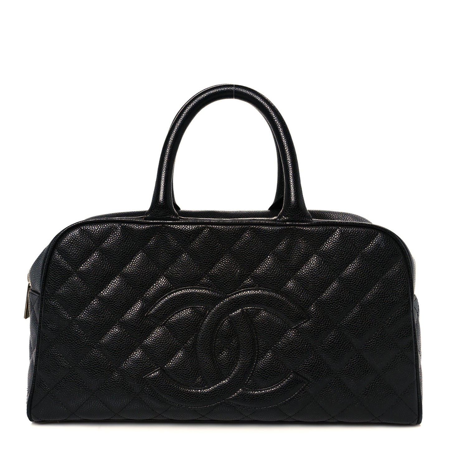 Caviar Quilted Large Bowler Bag Black