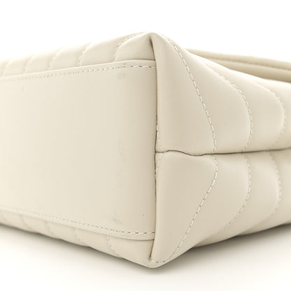 Saint Laurent Calfskin Y Quilted Monogram Small Loulou Chain Satchel Crema Soft 10 of 11