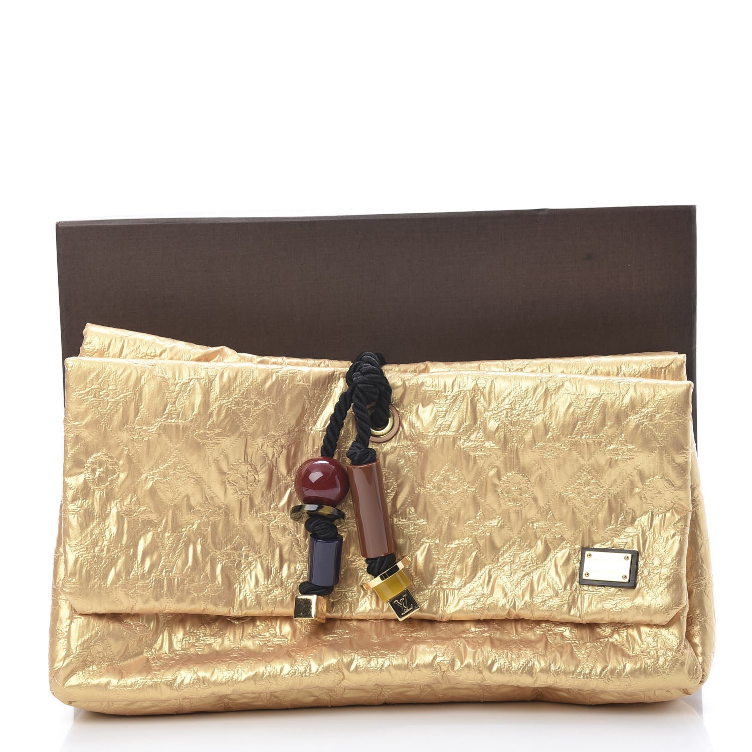 Louis Vuitton Jacquard Quilted Monogram Limelight African Queen Clutch Masai 8 of 8