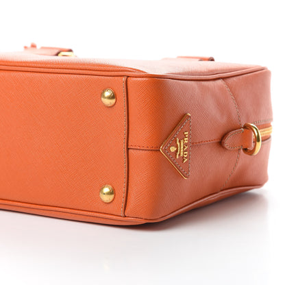 Prada Saffiano Bowler Top Handle Shoulder Papaya 11 of 12