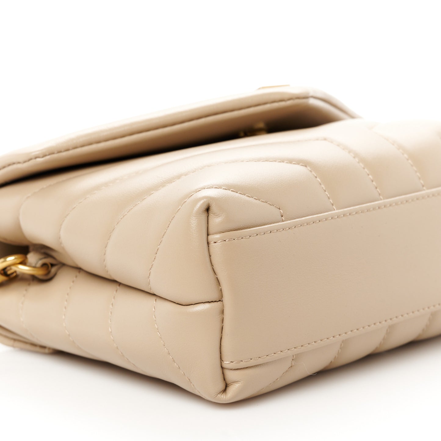 Calfskin Y Quilted Monogram Toy Loulou Crossbody Bag Dark Beige