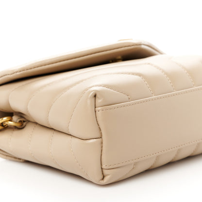 Saint Laurent Calfskin Y Quilted Monogram Toy Loulou Crossbody Bag Dark Beige 10 of 11