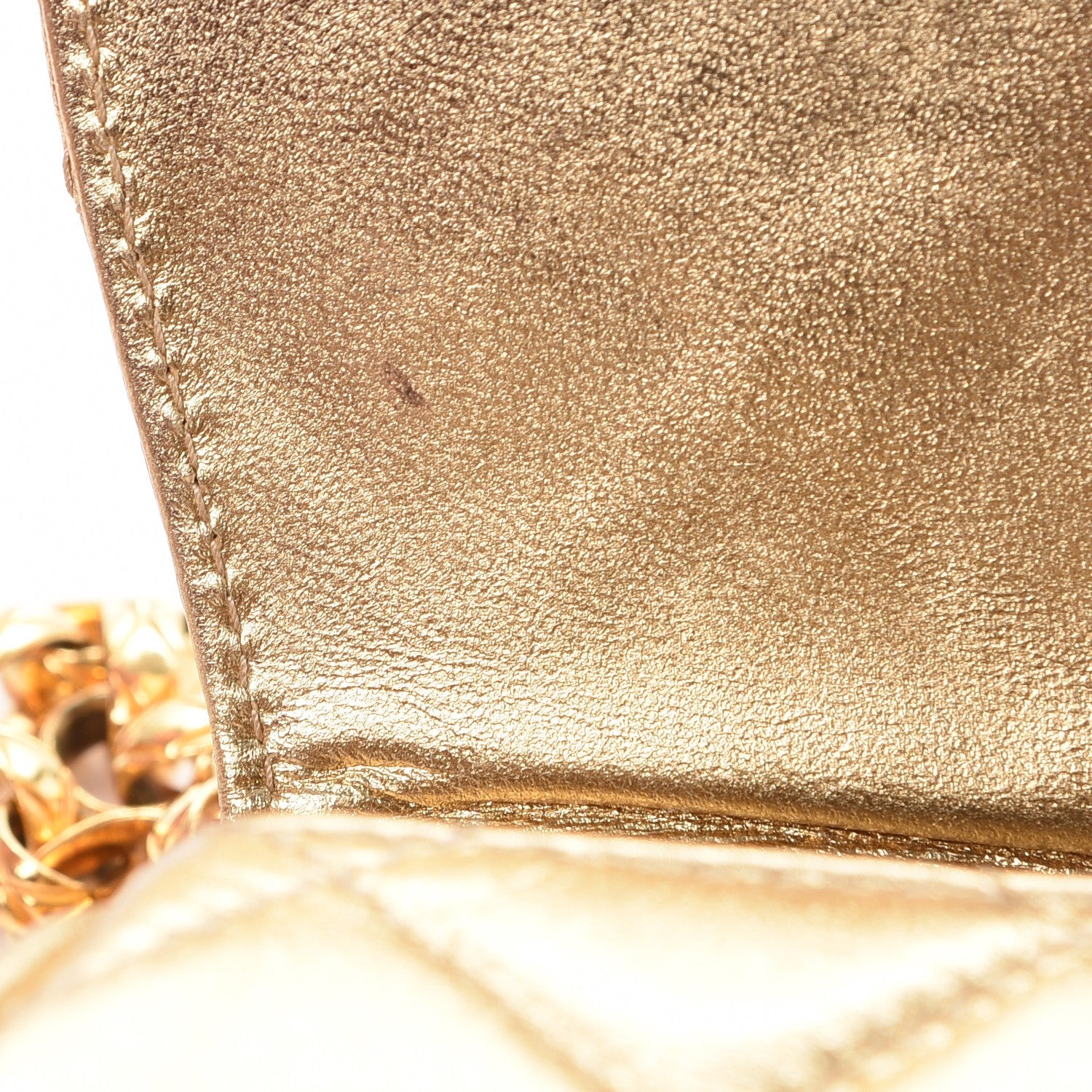 Chanel Metallic Lambskin Quilted Mini Flap Gold 10 of 10