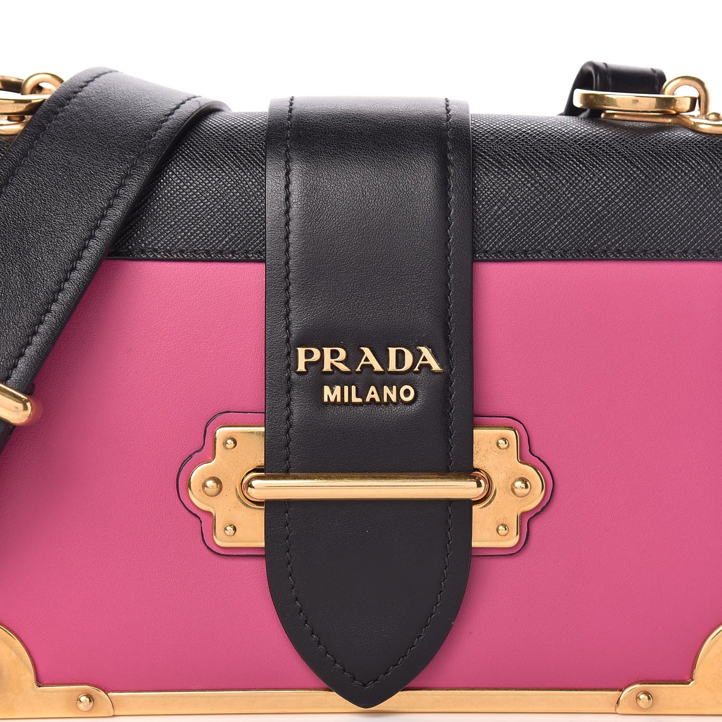 City Calf Saffiano Cahier Bag Fuxia Black