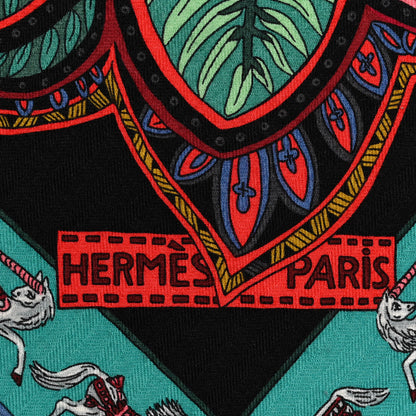 Hermes Cashmere Silk Le Jardin De La Maharani Shawl 140 3 of 6