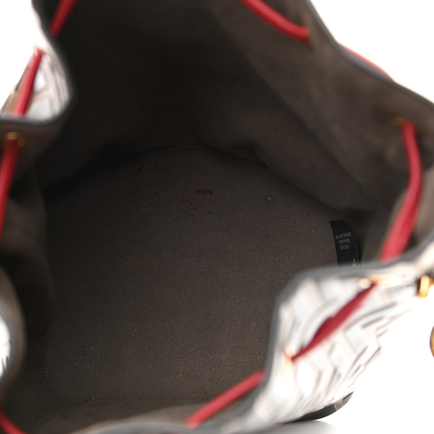Fendi Vitello Grace F is Fendi Bi-Color FF 1974 Embossed Grande Mon Tresor Bucket Bag Maya Black Fragola 5 of 13