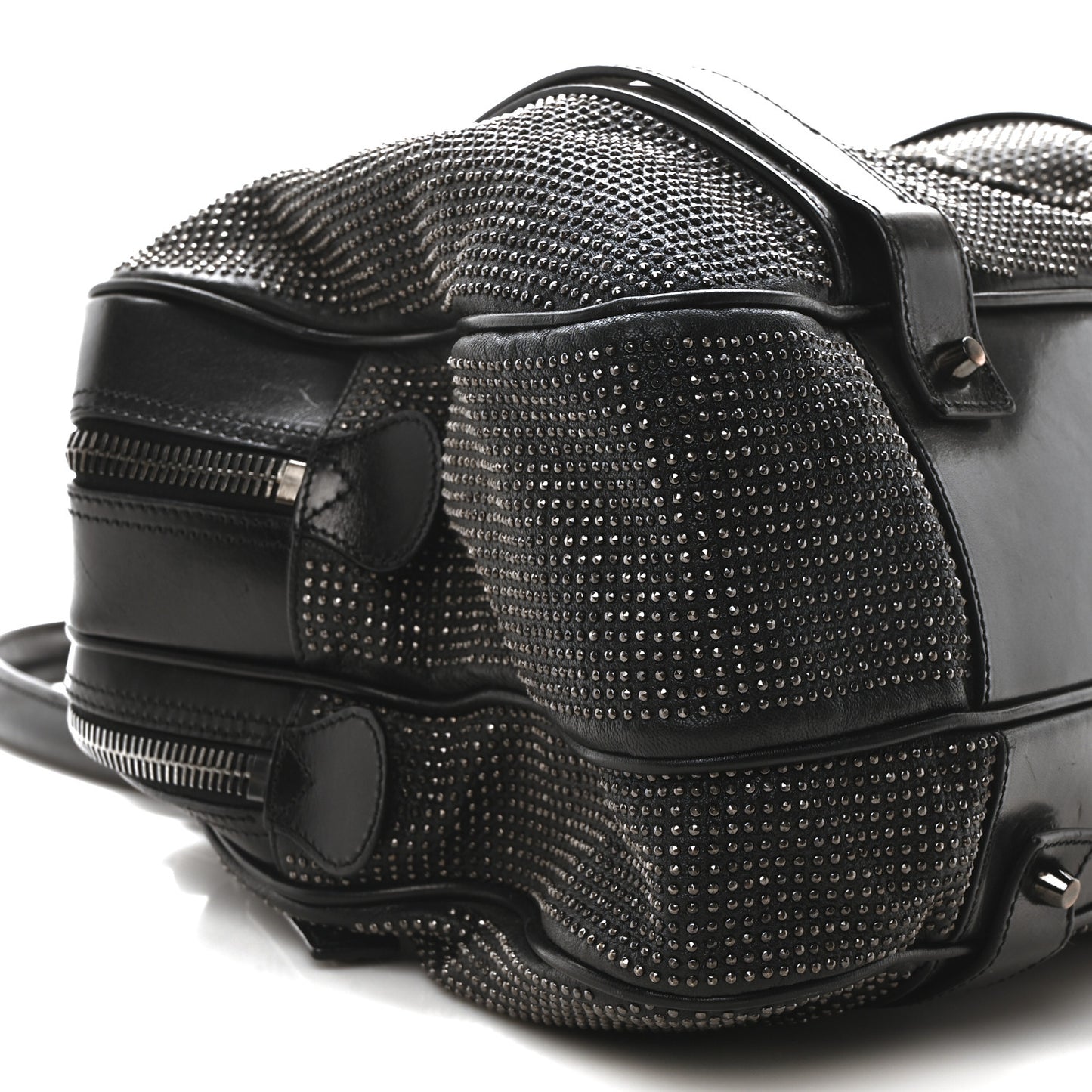 Prorsum Calfskin Studded Knight Satchel Black