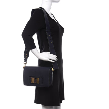 Christian Dior Grained Calfskin Dio(r)evolution Flap Bag Navy Blue 2 of 10