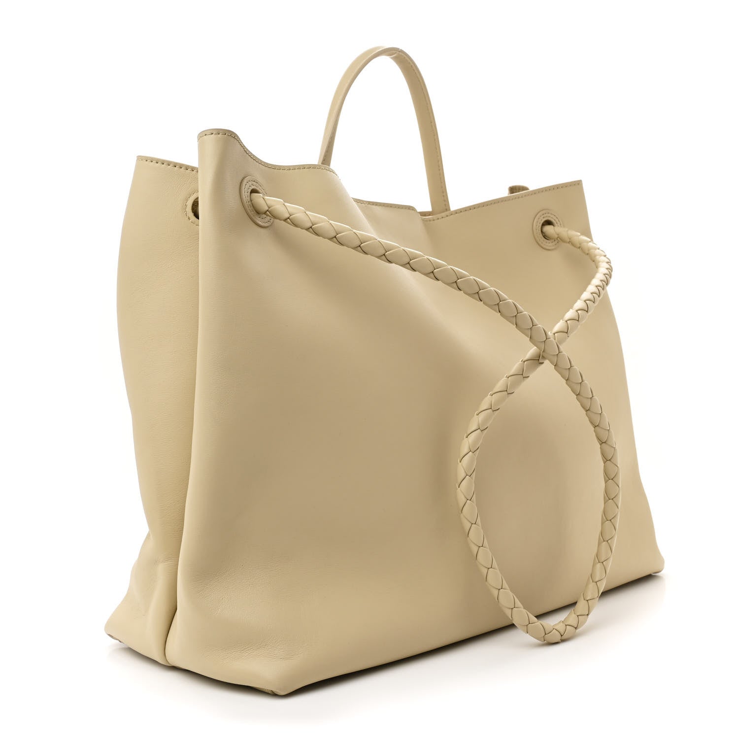 Bottega Veneta Silky Calfskin Large Andiamo Shoulder Bag Light Butter 3 of 11