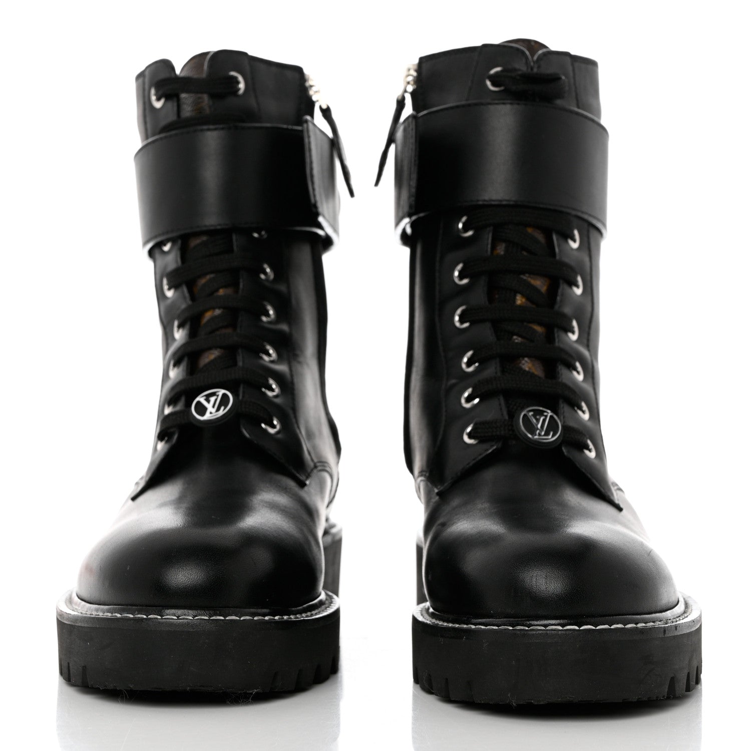 Louis Vuitton Calfskin Territory Flat Ranger Boots 38 Black 2 of 11