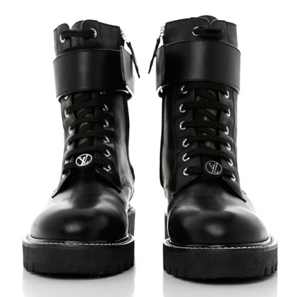 Louis Vuitton Calfskin Territory Flat Ranger Boots 38 Black 2 of 11