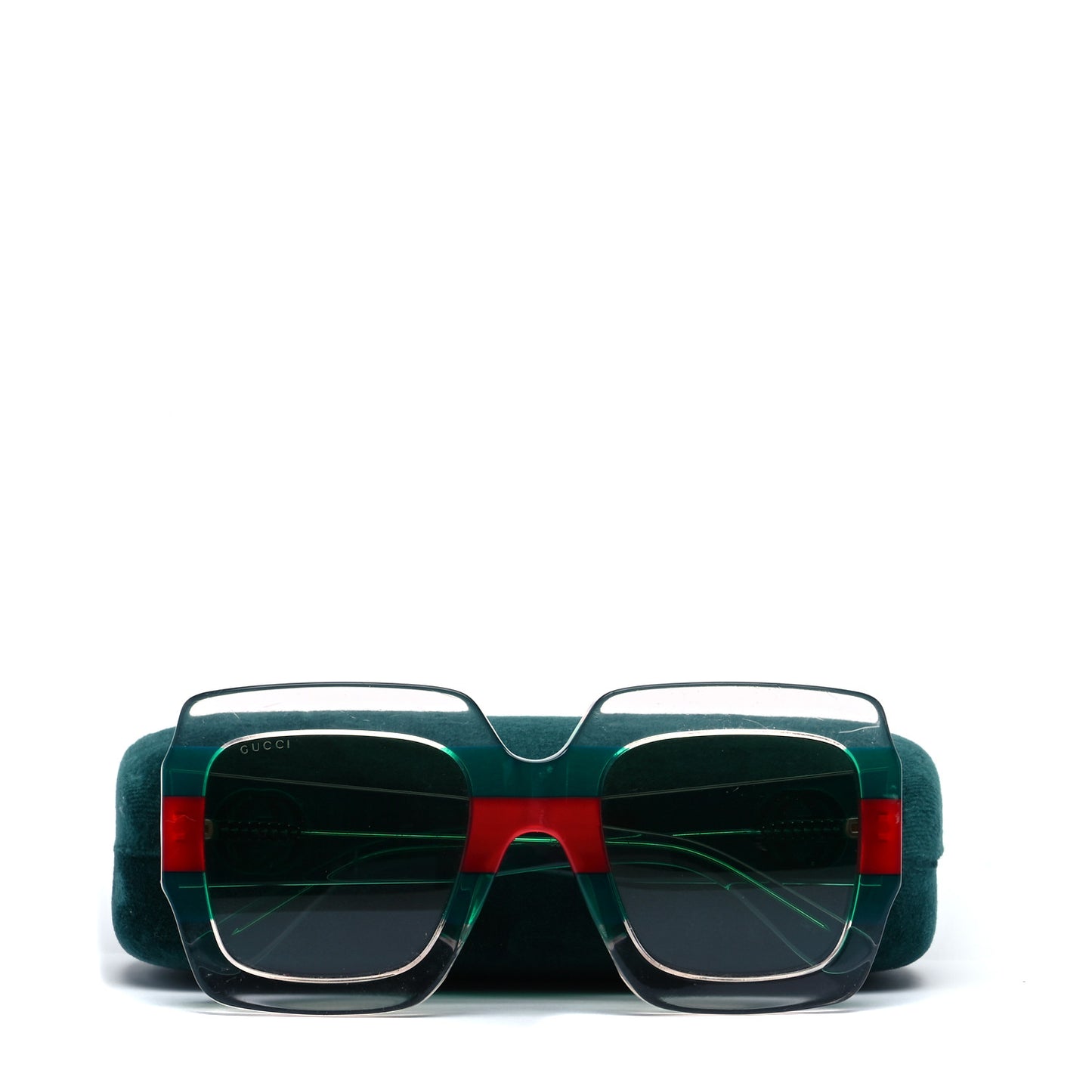 Square Web Frame GG0178S Sunglasses Green Red