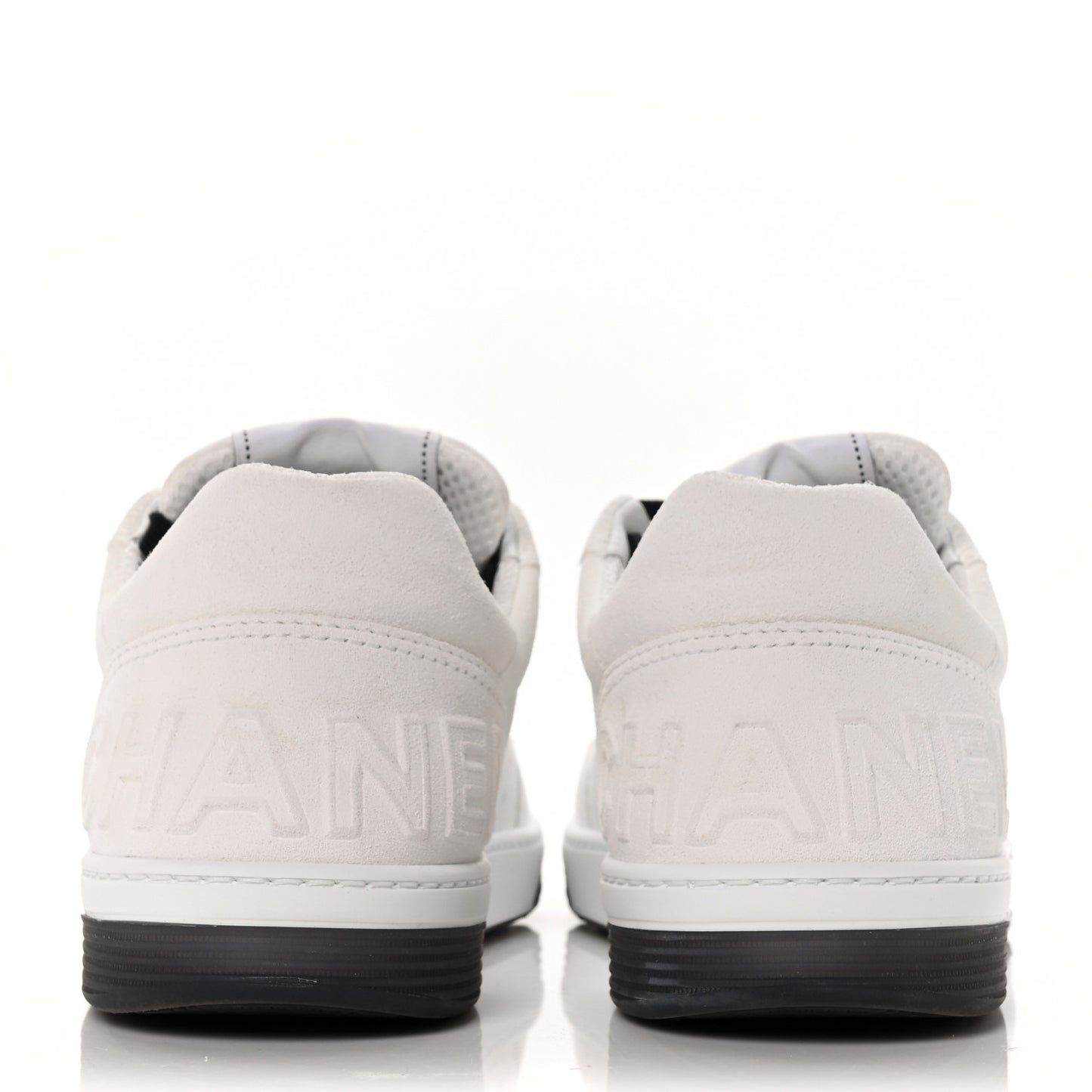 Calfskin Mens Logo Sneakers 42 Black White