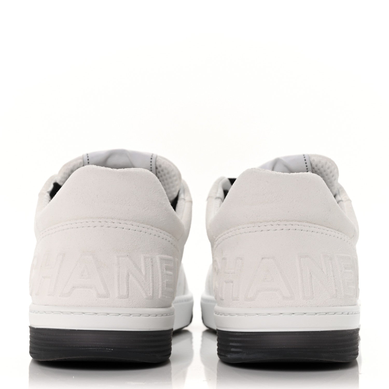Chanel Calfskin Mens Logo Sneakers 42 Black White 5 of 9