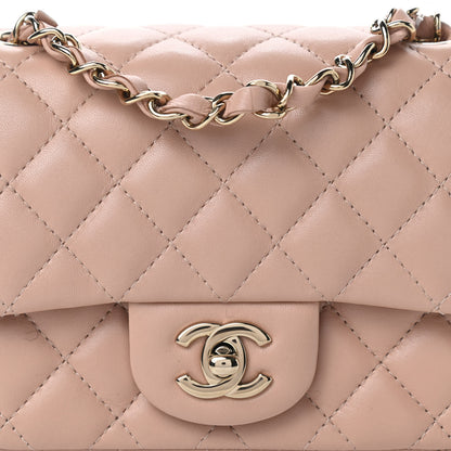 Chanel Lambskin Quilted Mini Square Flap Beige 8 of 10