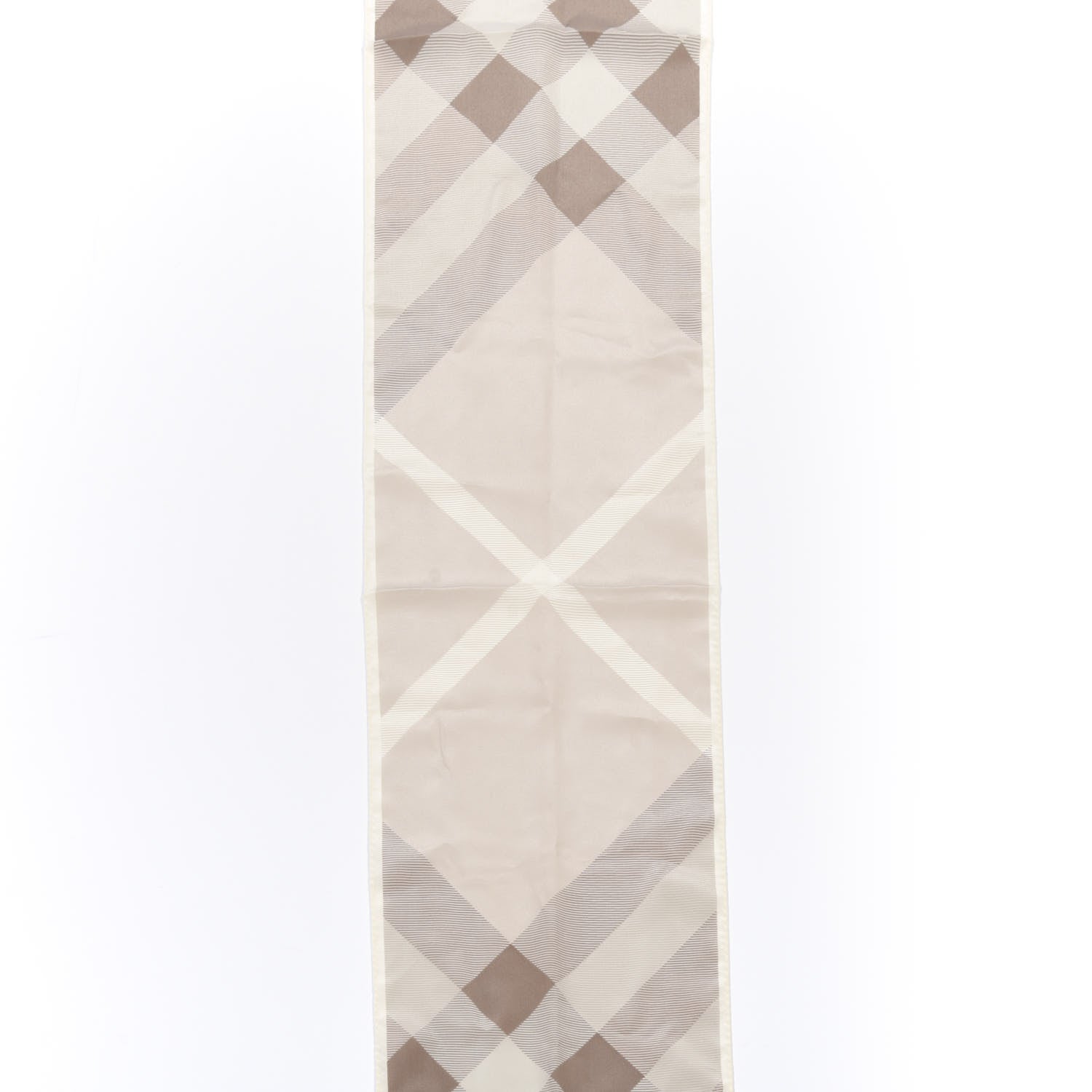 Burberry Silk Giant Check Scarf Pale Stone 4 of 4