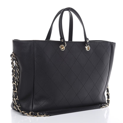 Chanel Bullskin Stitched Medium Shopping Bag Black 3 of 12