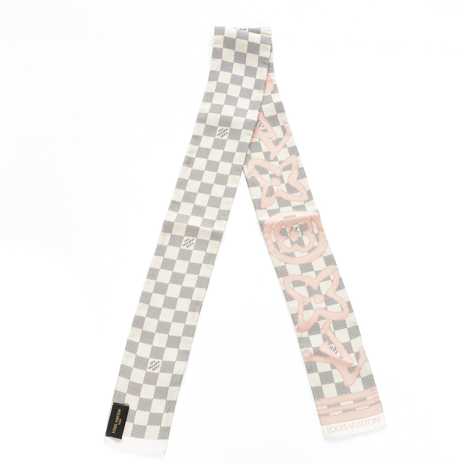 Louis Vuitton Silk Damier Azur Tahitienne Bandeau Rose Ballerine 6 of 6