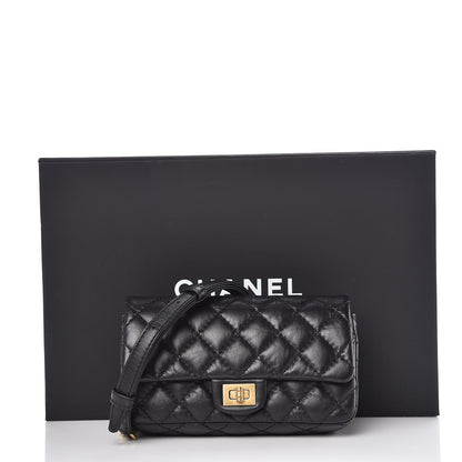 Chanel Aged Calfskin Quilted 2.55 Reissue Chain Waist Bag Black 10 of 10